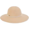 Women's Wool Felt Floppy Faux Pearl Trim | AD1533