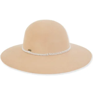 Women's Wool Felt Floppy Faux Pearl Trim | AD1533