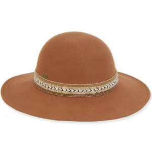 Women's Wool Felt Floppy Metallic Beaded Trim | AD1380