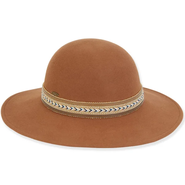 Women's Wool Felt Floppy Metallic Beaded Trim | AD1380