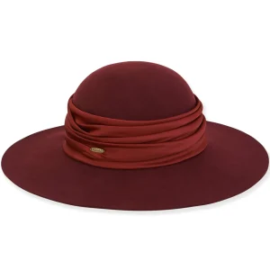 Women's Wool Felt Floppy Satin Trim | AD1535