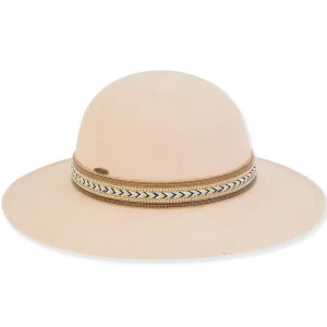 Women's Wool Felt Floppy Metallic Beaded Trim | AD1380