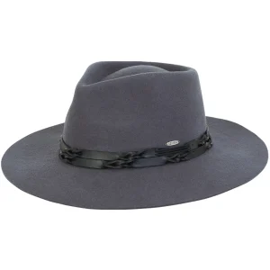 Women's Wool Felt Safari Faux Leather Trim | AD1386