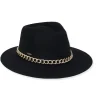 Women's Wool Felt Safari Gold Chain Trim | AD1395