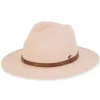 Women's Wool Felt Safari Faux Leather Trim | AD1512