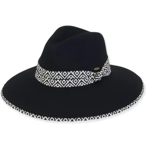 Women's Wool Felt Safari Ribbon Edge Trim | AD1402 A