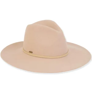 Women's Wool Felt Safari Faux Suede Trim | AD1397