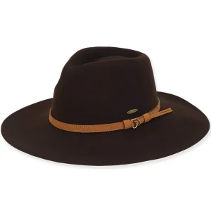 Women's Wool Felt Safari Suede Trim | AD1394