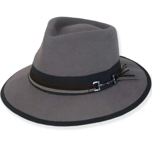 Yule | Women's Wool Felt Safari Grosgrain & Faux Suede with Antique Buckle | AD1604