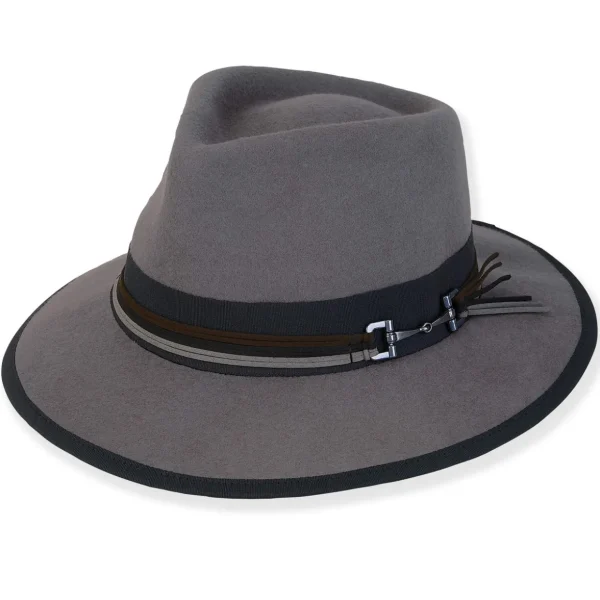 Yule | Women's Wool Felt Safari Grosgrain & Faux Suede with Antique Buckle | AD1604