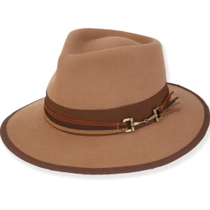 Yule | Women's Wool Felt Safari Grosgrain & Faux Suede with Antique Buckle | AD1604