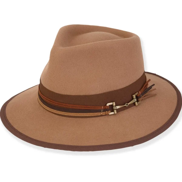 Yule | Women's Wool Felt Safari Grosgrain & Faux Suede with Antique Buckle | AD1604